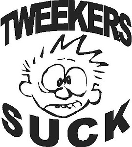 Tweekers suck, calvin, Vinyl decal sticker