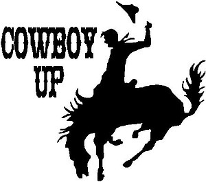 Cowboy Up, Wyoming Bucking Horse, Vinyl cut decal