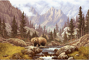 Bear Scene RV Mural for the back of your RV by the Square Foot NOT Laminated
