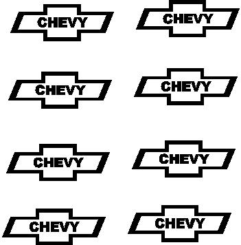 Little Chevy bow ties, 8ea, Vinyl decal sticker