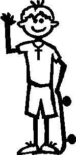 A Boy, 4.2 inch Tall, Religious Stick people, vinyl decal sticker