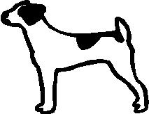 Dog, 2.2 inch Tall, stick people, vinyl decal sticker
