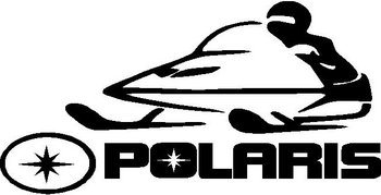 Polaris Logo with snowmobile, Vinyl cut decal
