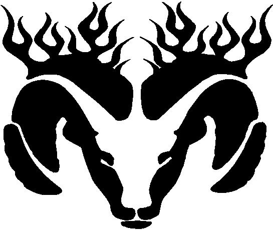 Dodge Ram Head with Flames, Vinyl cut decal