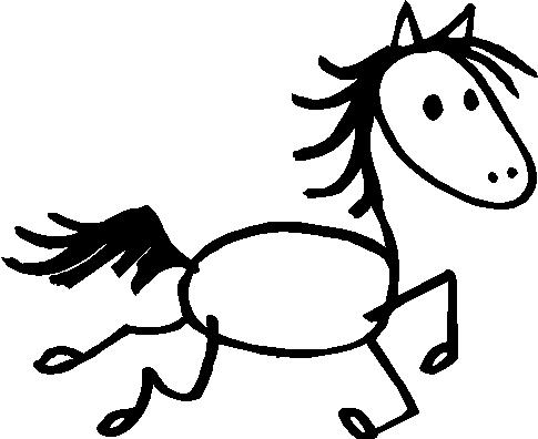 Horse, stick people, vinyl decal sticker